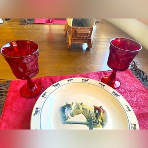 Antique Red Wine Goblets